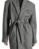 Manière De Voir Manière De Voir Jena Wide Shoulder Wool Coat with Cinch Belt - 4