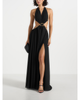Manière De Voir Manière De Voir June Chain Belt Cut-Out Georgette Halter Maxi Dress - 1