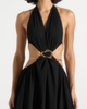 Manière De Voir Manière De Voir June Chain Belt Cut-Out Georgette Halter Maxi Dress - 4