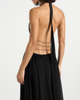 Manière De Voir Manière De Voir June Chain Belt Cut-Out Georgette Halter Maxi Dress - 5