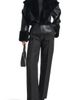 Manière De Voir Manière De Voir Kena Leather & Plush 2-in-1 Gilet Jacket - 2