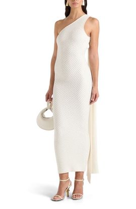 Manière De Voir Manière De Voir Laya Asymmetric Knit Midaxi Dress With Scarf