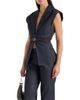 Manière De Voir Manière De Voir Linda Denim Wide Shoulder Cinched Waistcoat - 1