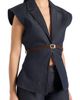 Manière De Voir Manière De Voir Linda Denim Wide Shoulder Cinched Waistcoat - 3