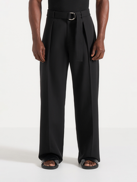 Manière De Voir Manière De Voir Loic Wide Leg Tailored Trousers With Belt