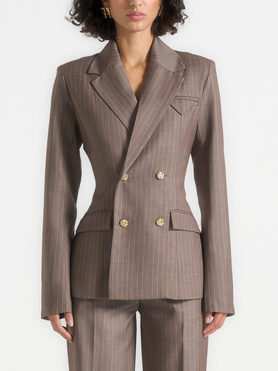 Manière De Voir Manière De Voir Maia Structured Pinstripe Blazer