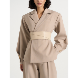 Manière De Voir Manière De Voir Marie Twist Sleeve Blazer with Belt