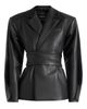 Manière De Voir Manière De Voir Marie Twist Sleeve Leather Blazer with Belt - 2