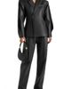 Manière De Voir Manière De Voir Marie Twist Sleeve Leather Blazer with Belt - 3