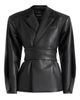 Manière De Voir Manière De Voir Marie Twist Sleeve Leather Blazer with Belt - 4