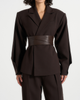Manière De Voir Manière De Voir Marie Wool Twist Sleeve Blazer with Belt - 4