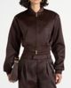 Manière De Voir Manière De Voir Monique Satin Wide Shoulder Bomber Jacket - 5