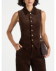 Manière De Voir Manière De Voir Nancy Corduroy Cinched Waistcoat with Point Collar - 1
