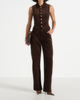 Manière De Voir Manière De Voir Nancy Corduroy Cinched Waistcoat with Point Collar - 2