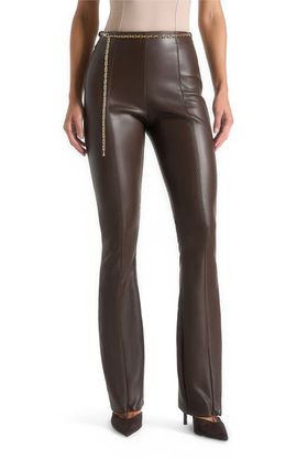 Manière De Voir Manière De Voir Ninon Leather Fit And Flare Leggings With Chain