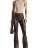 Manière De Voir Manière De Voir Ninon Leather Fit And Flare Leggings With Chain - 4