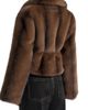 Manière De Voir Manière De Voir Nola Fur Shawl Jacket with Leather Belt - 3