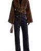 Manière De Voir Manière De Voir Nola Fur Shawl Jacket with Leather Belt - 4