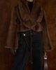 Manière De Voir Manière De Voir Nola Fur Shawl Jacket with Leather Belt - 5