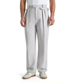 Manière De Voir Manière De Voir Pierre Relaxed Fit Textured Pleated Tailored Trousers