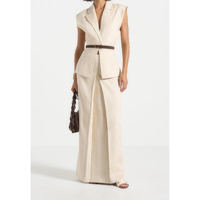 Manière De Voir Manière De Voir Regine Linen A-Line Maxi Skirt