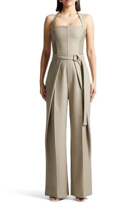Manière De Voir Manière De Voir Sabine Tailored Pleat Jumpsuit with Belt