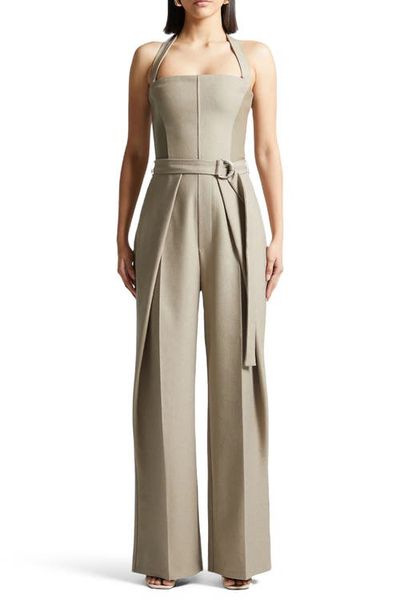 Manière De Voir Manière De Voir Sabine Tailored Pleat Jumpsuit with Belt