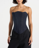 Manière De Voir Manière De Voir Scarlett Denim Lace Up Corset - 1