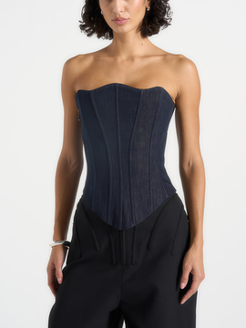 Manière De Voir Manière De Voir Scarlett Denim Lace Up Corset