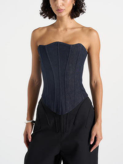 Manière De Voir Manière De Voir Scarlett Denim Lace Up Corset