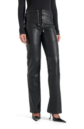 Manière De Voir Manière De Voir Seren Croc Embossed Lace Up Trousers