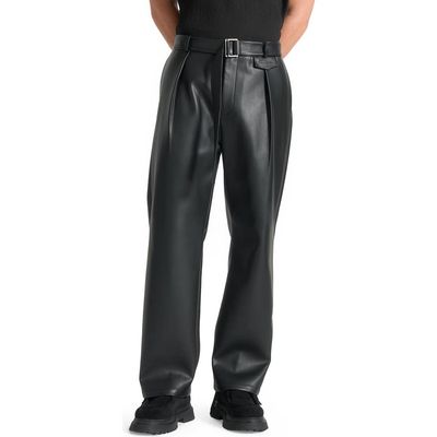 Manière De Voir Manière De Voir Serge Relaxed Fit Leather Pleated Trousers