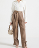 Manière De Voir Manière De Voir Suzanne Wide Leg Trousers With Belt And Tie Ankle Detail - 1