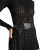 Manière De Voir Manière De Voir Tiana Pointelle Knit Long Sleeve Jumpsuit with Belt - 3