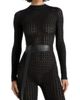 Manière De Voir Manière De Voir Tiana Pointelle Knit Long Sleeve Jumpsuit with Belt - 5