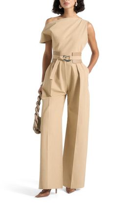 Manière De Voir Manière De Voir Valerie Tailored Off Shoulder Jumpsuit With Belt
