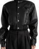 Manière De Voir Manière De Voir Zina Leather Wide Shoulder Bomber Jacket - 1