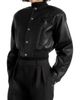 Manière De Voir Manière De Voir Zina Leather Wide Shoulder Bomber Jacket - 2
