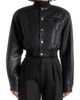 Manière De Voir Manière De Voir Zina Leather Wide Shoulder Bomber Jacket - 3