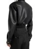 Manière De Voir Manière De Voir Zina Leather Wide Shoulder Bomber Jacket - 4