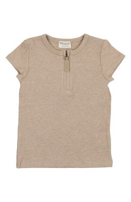 Manière Manière Kids' Half Zip Short Sleeve Top