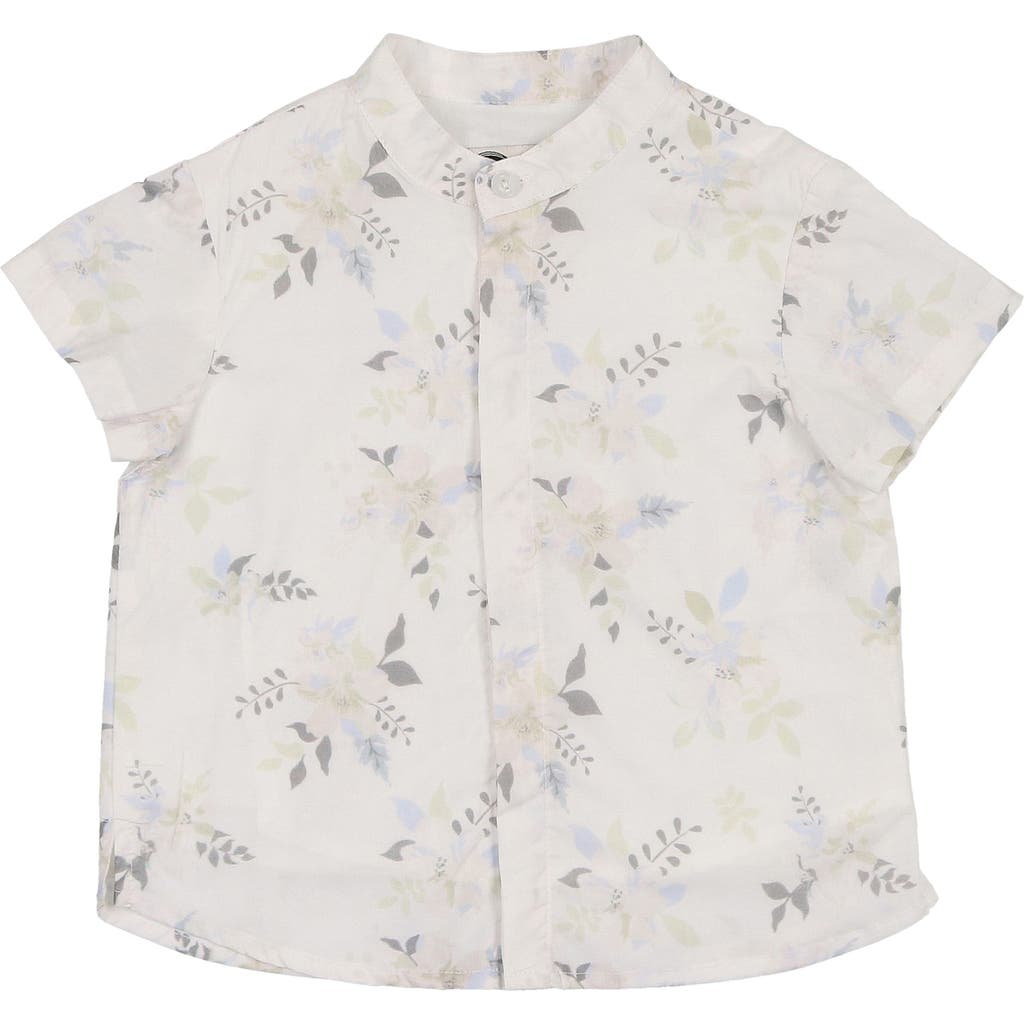 Manière Manière Kids' Pretty Poppies Short Sleeve Button-Up Shirt