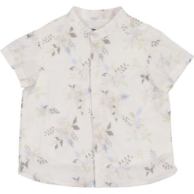 Manière Manière Kids' Pretty Poppies Short Sleeve Button-Up Shirt