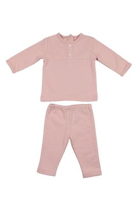 Manière Manière Textured Dot Stretch Cotton Shirt & Leggings Set
