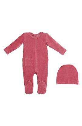 Manière Manière Velour Footie & Beanie Set