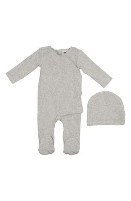 Manière Manière Velour Wrap Footie & Hat Set
