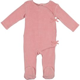 Manière Manière Wrap Front Cotton Blend Velour Footie
