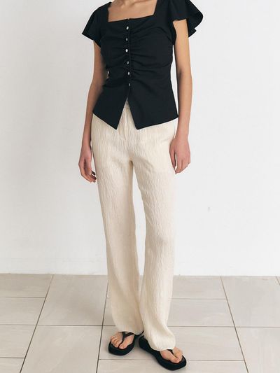 MANNON MANNON Pleats Flare Long Pants