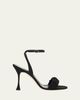 Manolo Blahnik 105mm Raosnu Crochet Flower Ankle-Strap Sandals - 1