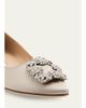 Manolo Blahnik 25mm Hangisibar Satin Crystal Buckle Pumps - 3